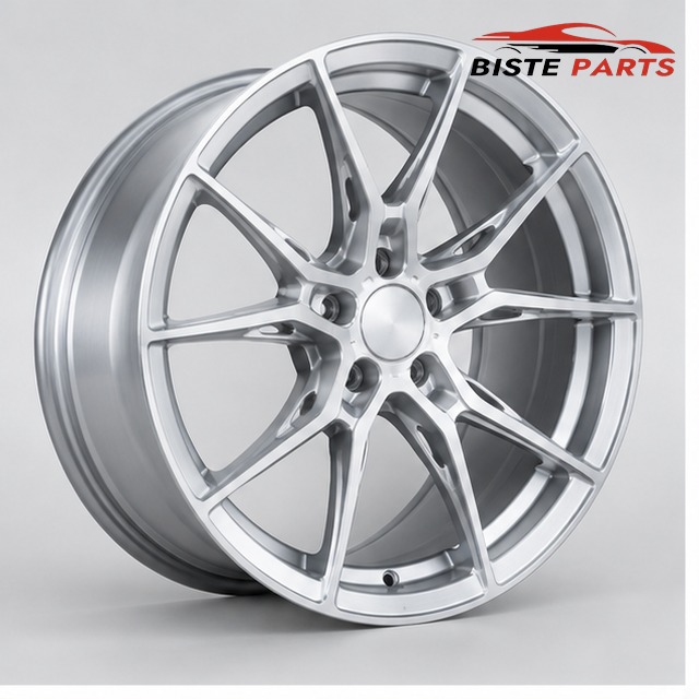 19x8.5 Alloy Wheel Tuning Style Matte silver full coating for Universal 5x112 fitment — ET25 CB66.56 (Code 2174)